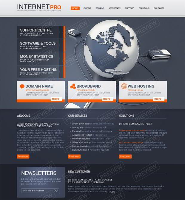 globe web design theme - Internet Pro